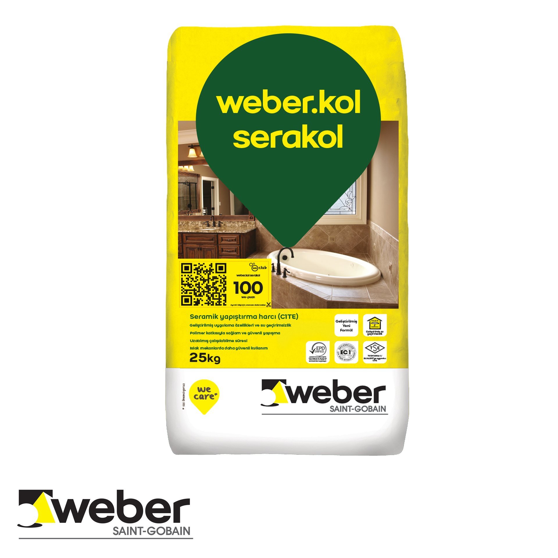 Weber Kol Serakol Beyaz Yapıştırıcı 25 Kg
